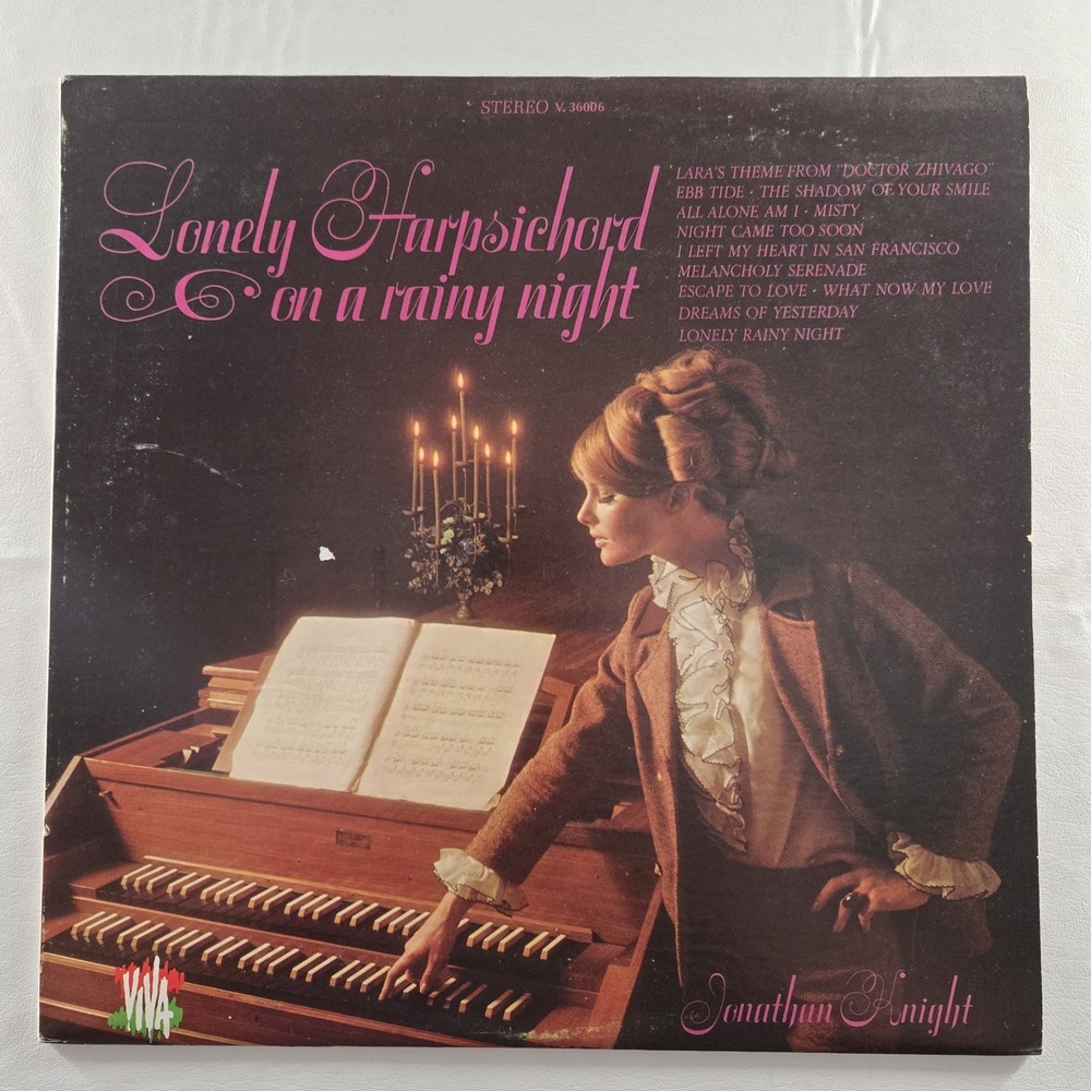 Jonathan Knight Lonely Harpsichord - On A Rainy Night 1969 Record LP VG+ Tested